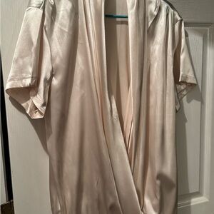 NWOT Elegant Cream Satin Blouse